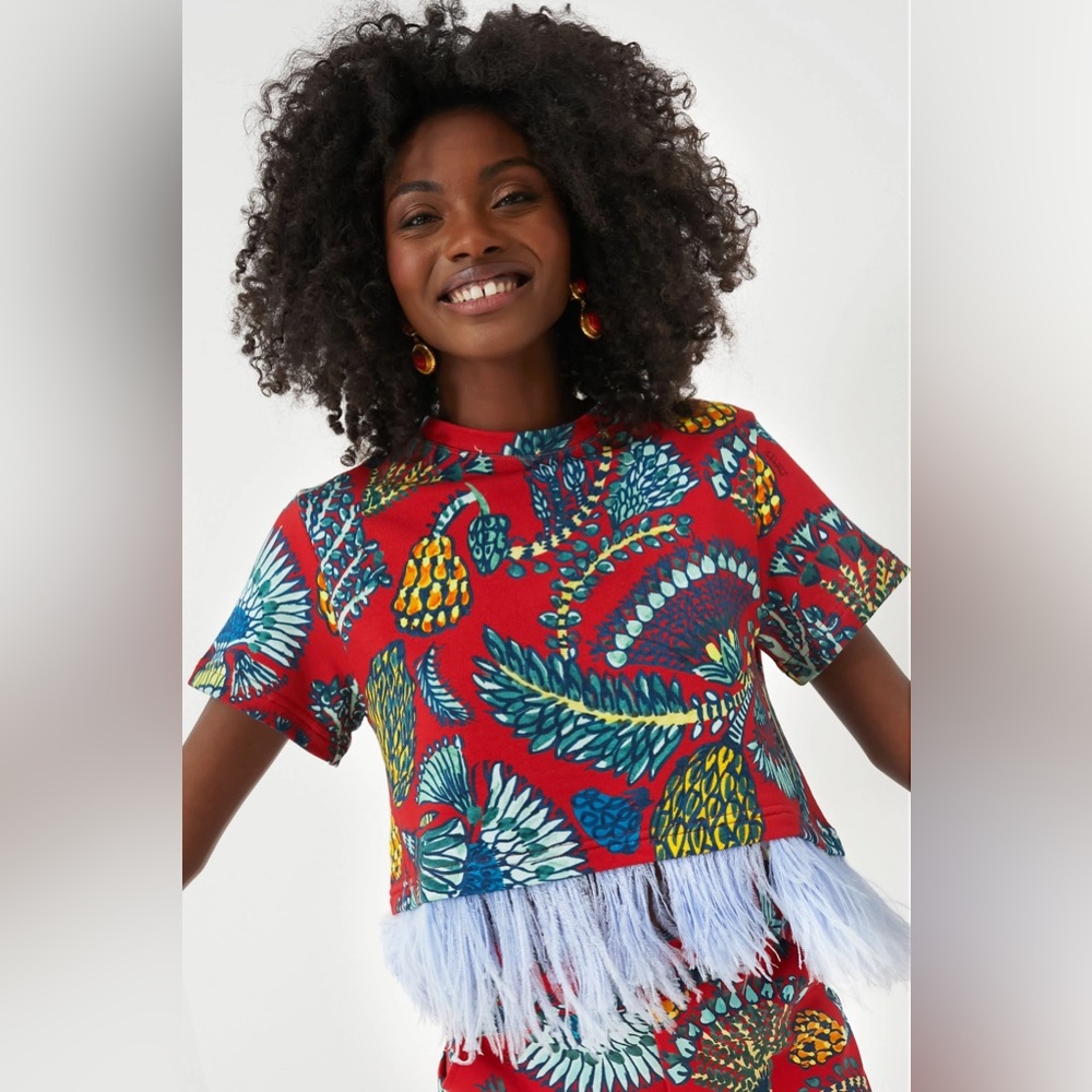 La DoubleJ La Scala Tee with Feathers S